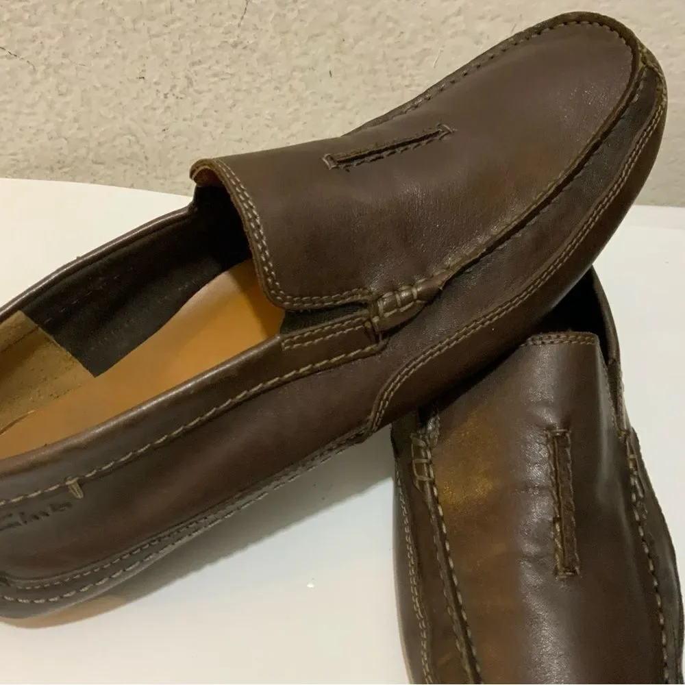 Clark’s leather driving slip Ons shoes - Mens 910.5 M/44